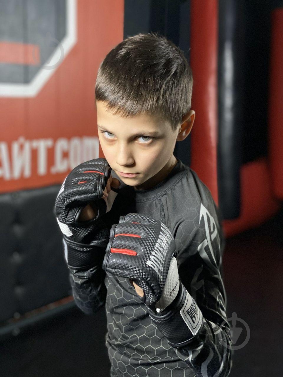 Рукавички для MMA PowerPlay р. XS 4,2oz PP_3075 чорний із білим - фото 9