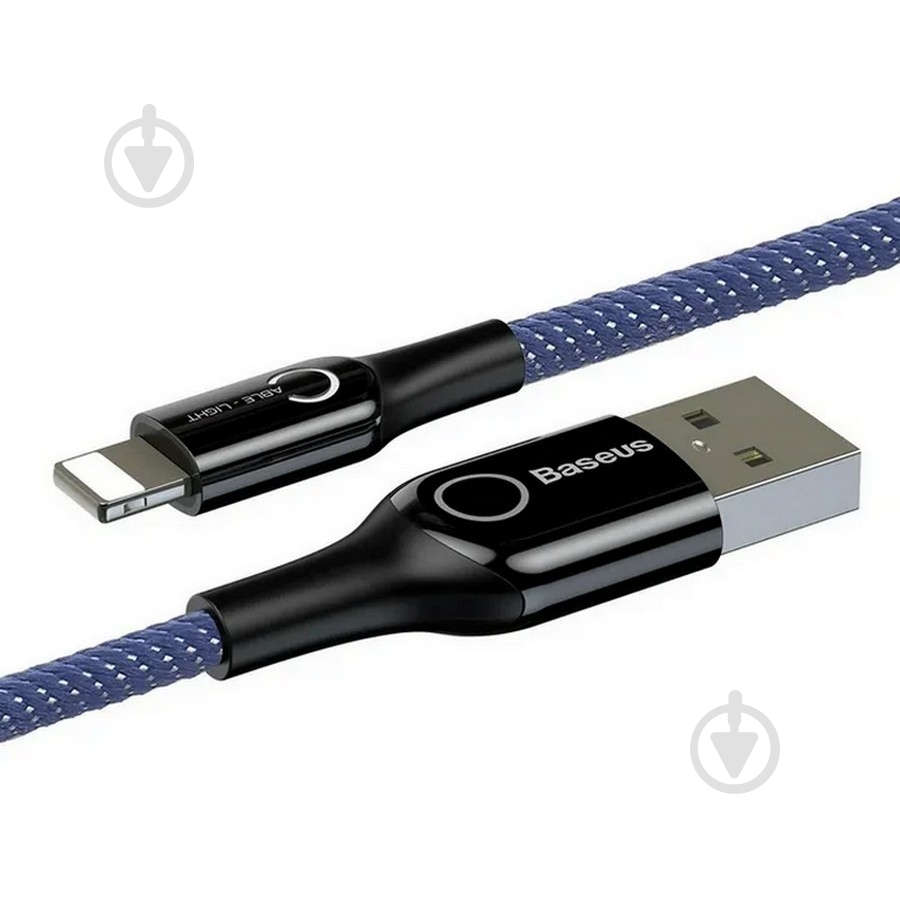 Кабель BASEUS C-shaped Light Intelligent power-off Cable for iP 2.4 A 1 м Blue (CALCD-03) - фото 3 Кабель BASEUS C-shaped Light Intelligent power-off Cable for iP 2.4 A 1 м Blue (CALCD-03) - фото 3
