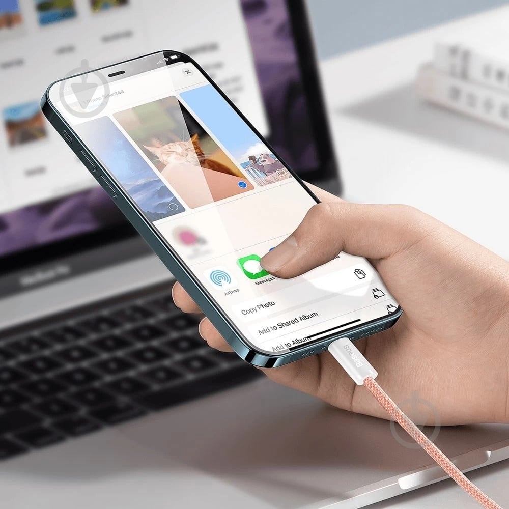 Кабель BASEUS Dynamic Series Fast Charging Data Cable Type-C to iP 20 W 2 м оранжевый (CALD000107) - фото 4
