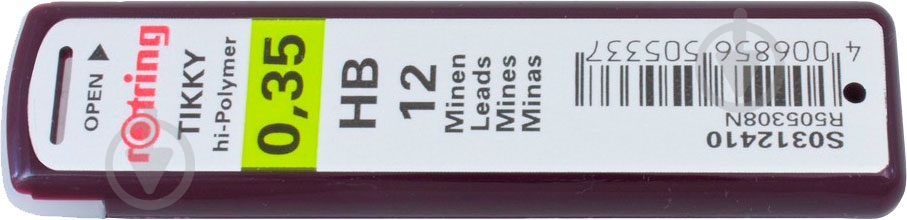Набор грифелей Tikky 0,35 мм графит S0312410 Rotring Drawing 12 шт. - фото 1 Набор грифелей Tikky 0,35 мм графит S0312410 Rotring Drawing 12 шт. - фото 1