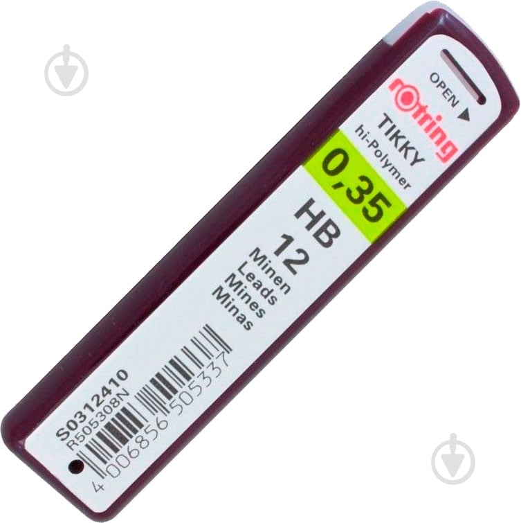 Набор грифелей Tikky 0,35 мм графит S0312410 Rotring Drawing 12 шт. - фото 2 Набор грифелей Tikky 0,35 мм графит S0312410 Rotring Drawing 12 шт. - фото 2
