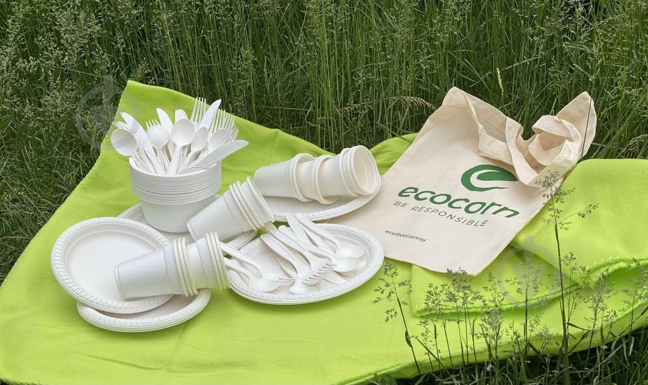 Тарелка одноразовая из кукурузного крахмала Ecocorn 6 шт. - фото 3