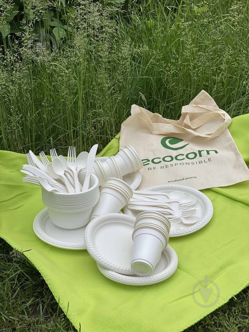 Тарелка одноразовая из кукурузного крахмала Ecocorn 500 мл 6 шт. - фото 2