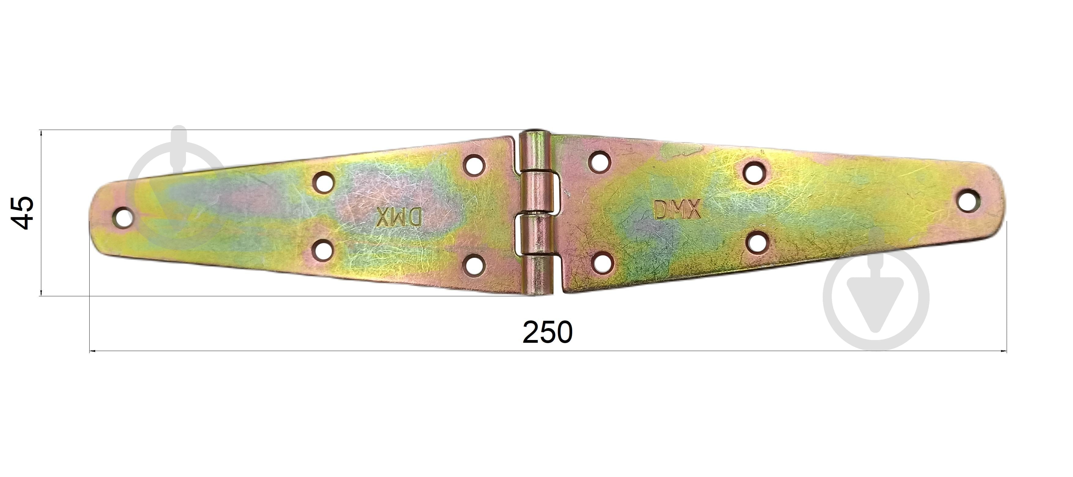 Петля Domax 250x45x2 мм желтый цинк - фото 2