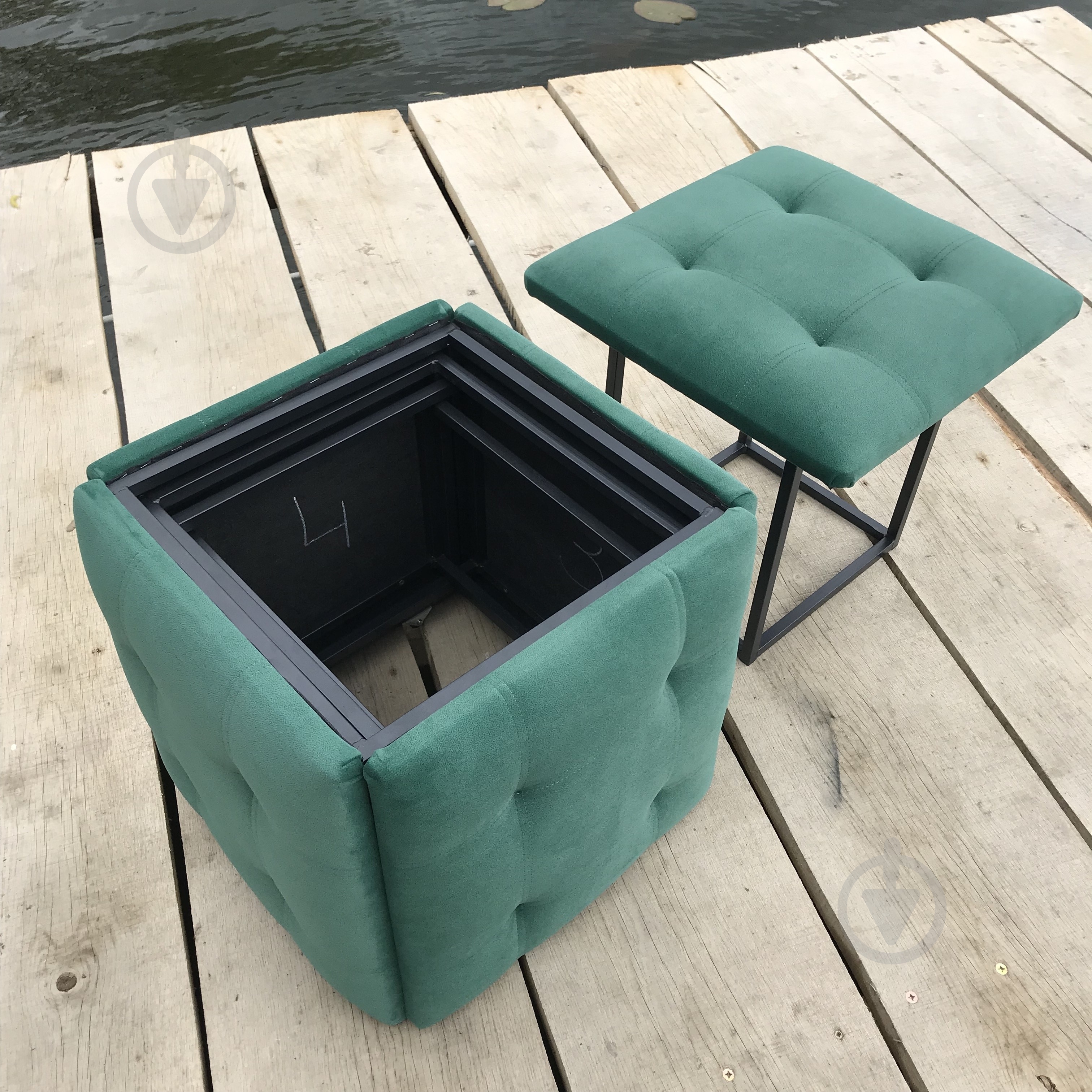 Пуф-трансформер 5 в 1 480х480 мм зеленый (606) - фото 3 Пуф-трансформер 5 в 1 480х480 мм зеленый (606) - фото 3