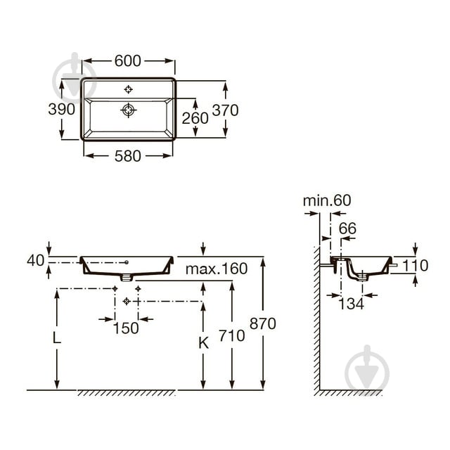 Умивальник ROCA GAP A3270YA000 - фото 2