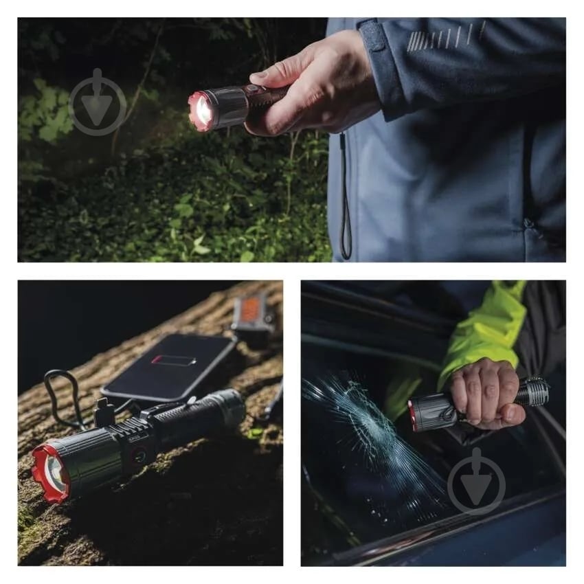 Ліхтар акумуляторний Emos Li-Ion 2200 mAh метал фокус 1200 Lm чорний P3121 - фото 14