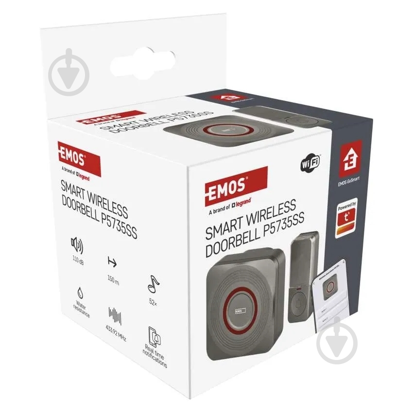 Дзвінок дверний Emos розумний бездротовий Wi-Fi світло-сірий P5735SS - фото 11