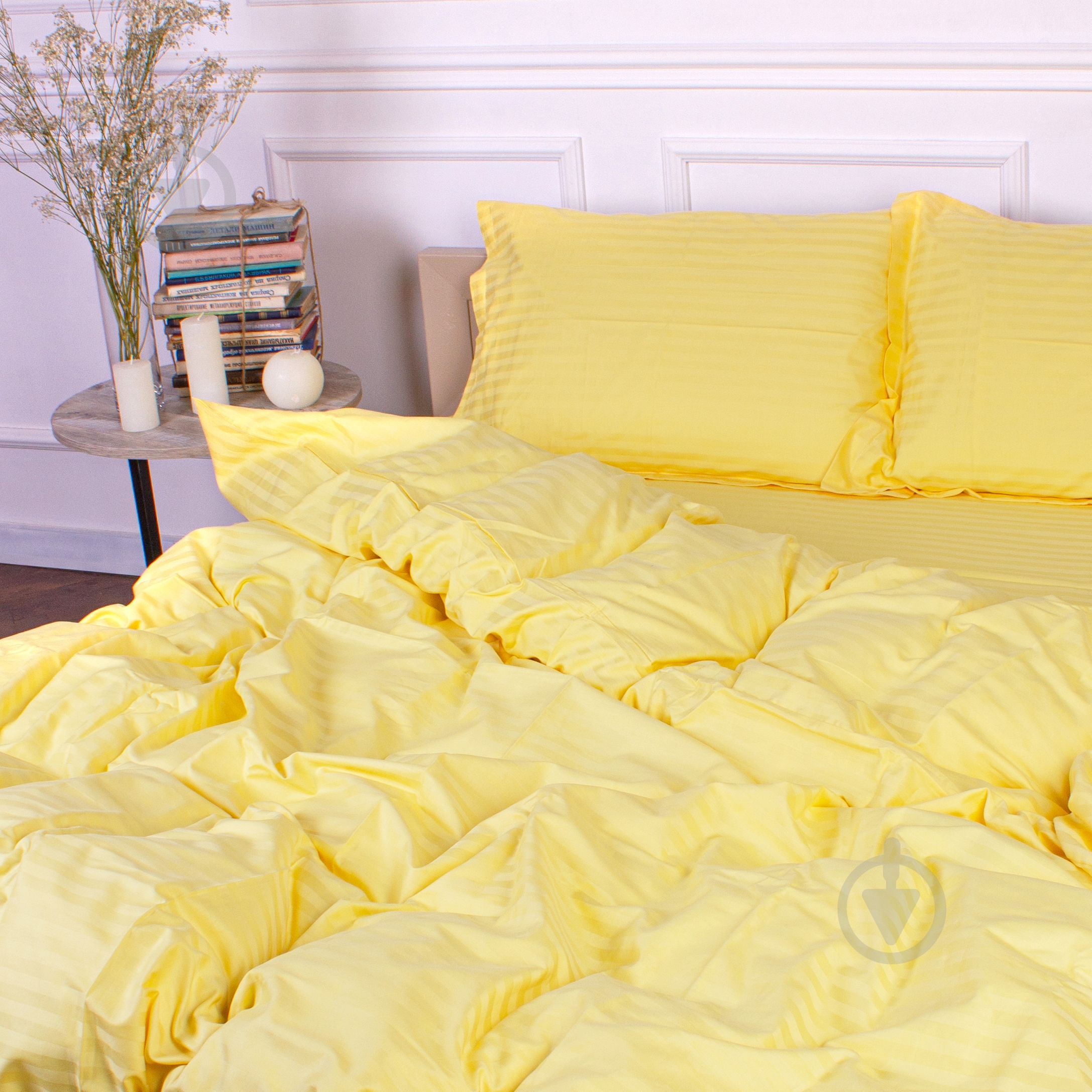 Комплект постельного белья Satin Stripe 30-0003 Intense Yellow 200х220 см желтый MirSon - фото 1 Комплект постельного белья Satin Stripe 30-0003 Intense Yellow 200х220 см желтый MirSon - фото 1