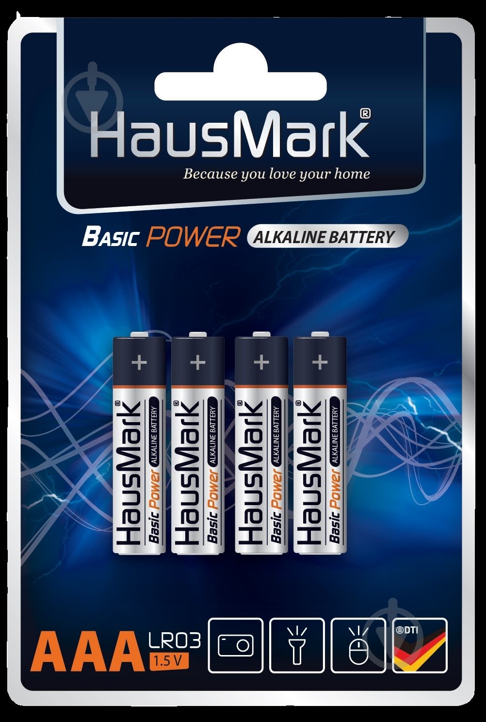 Батарейки HausMark Alkaline Basic Power AAA (R03, 286) 8 шт. - фото 1