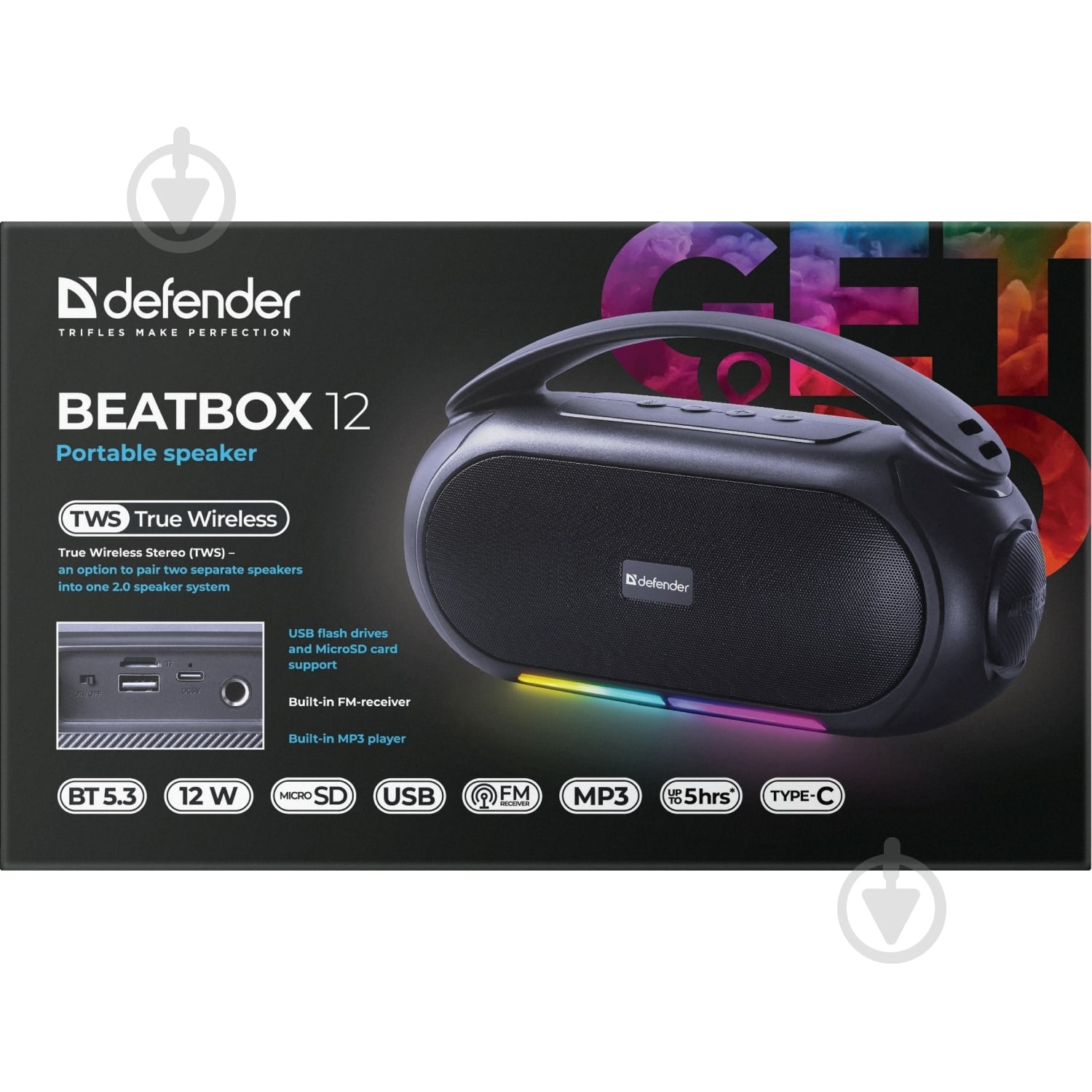Акустична система Defender Beatbox 12 1.0 black (65812) - фото 7