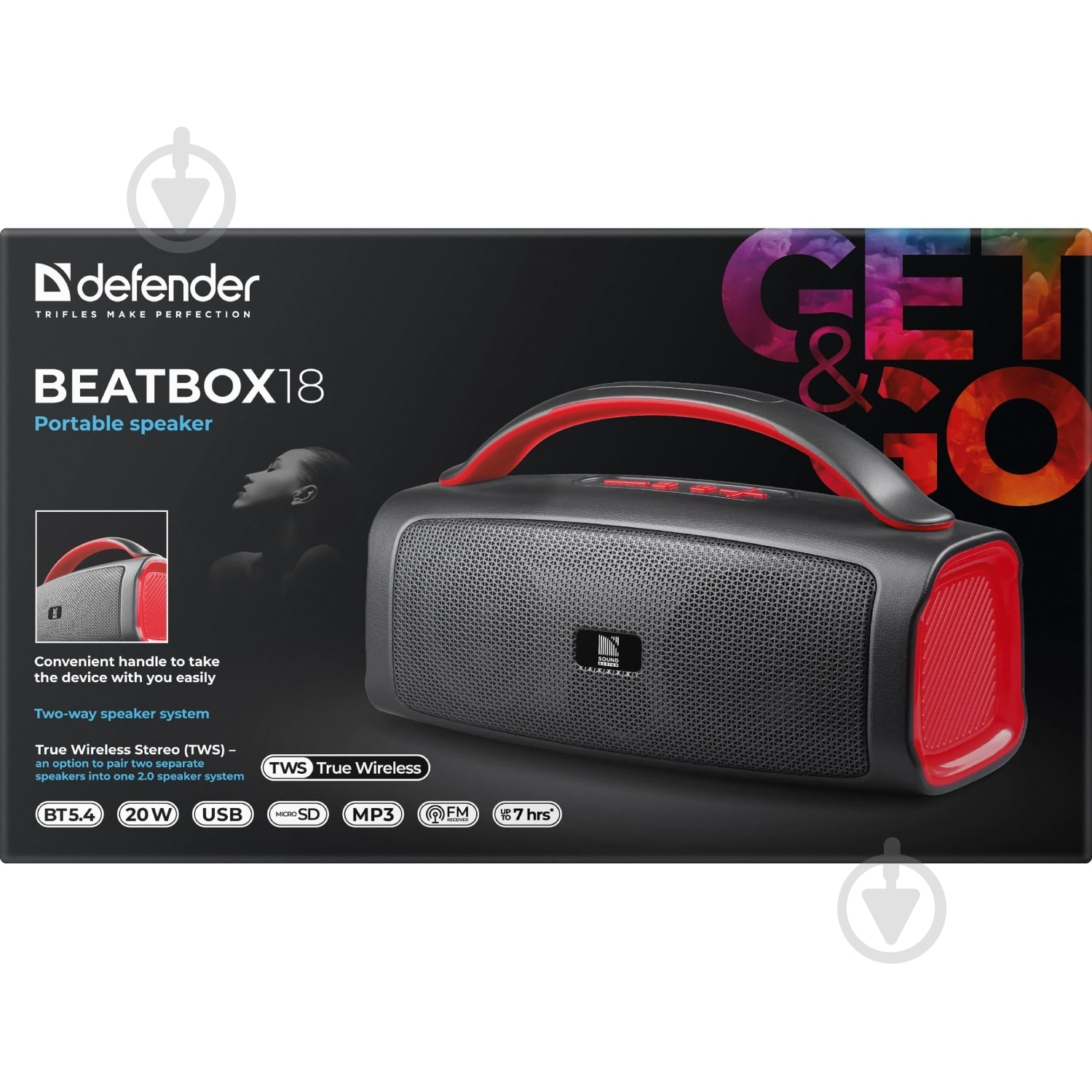 Акустична система Defender Beatbox 18 1.0 black (65218) - фото 6