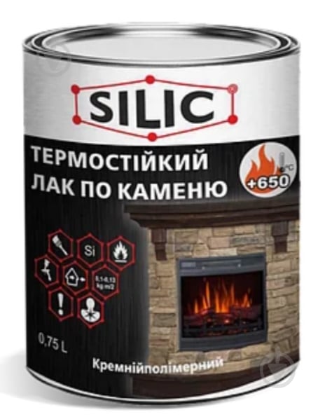 Лак Термостойкий кремнийполимерный по камню SILIC глянец прозрачный 0,7 л - фото 1 Лак Термостойкий кремнийполимерный по камню SILIC глянец прозрачный 0,7 л - фото 1