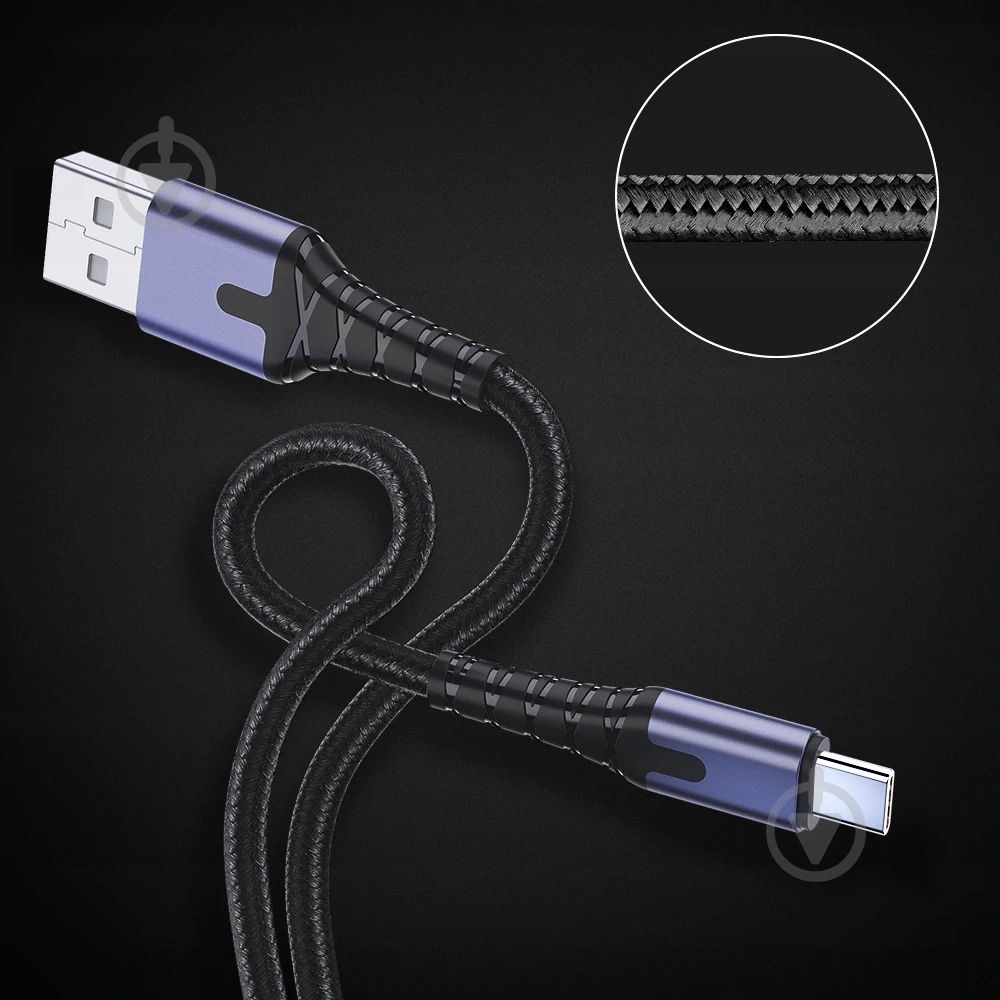 Кабель Essager LED Light USB Charging & Data Cable Type-C 3A 2 м чорний (EXCT-XGA0G) - фото 6 Кабель Essager LED Light USB Charging & Data Cable Type-C 3A 2 м чорний (EXCT-XGA0G) - фото 6