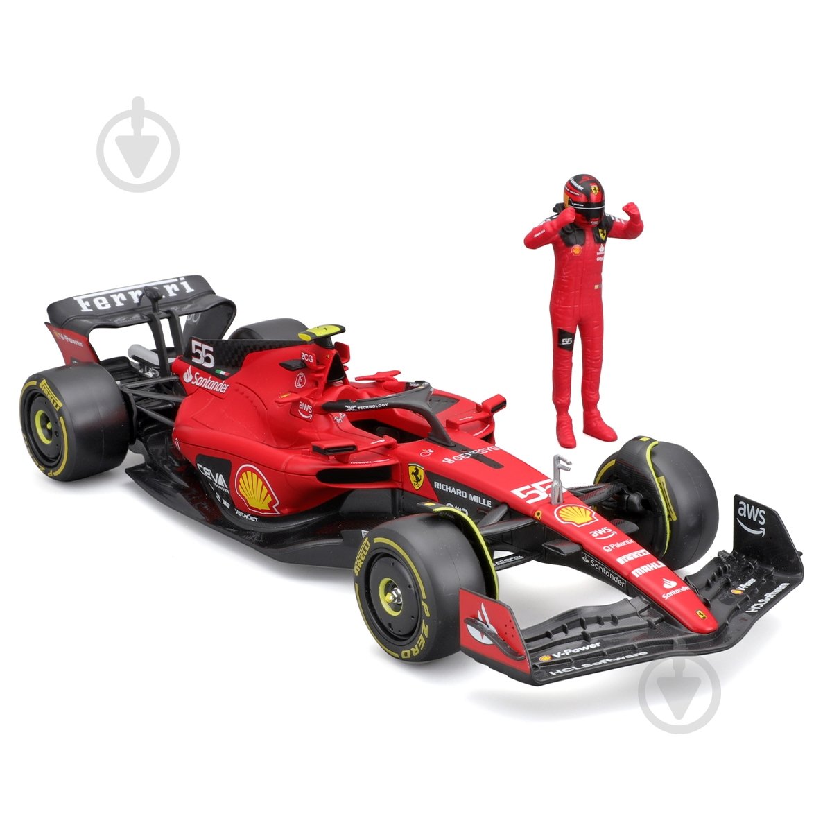 Автомодель Bburago 1:24 з фігуркою Ferrari SF-23 18-26809 - фото 3 Автомодель Bburago 1:24 з фігуркою Ferrari SF-23 18-26809 - фото 3