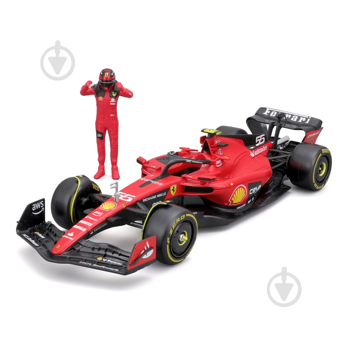 Автомодель Bburago 1:24 з фігуркою Ferrari SF-23 18-26809 - фото 2 Автомодель Bburago 1:24 з фігуркою Ferrari SF-23 18-26809 - фото 2