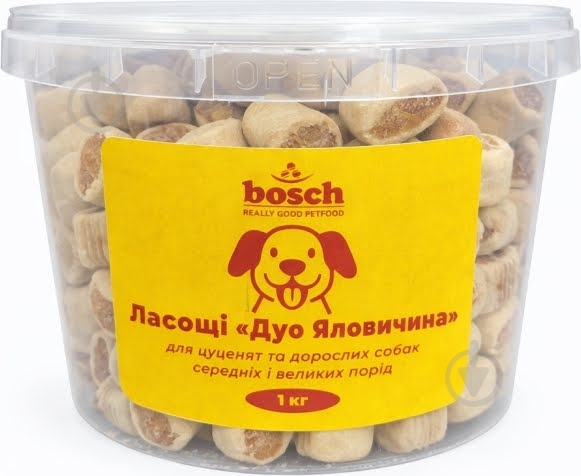 Ласощі для собак Bosch! дуо яловичини 1 кг - фото 1 Ласощі для собак Bosch! дуо яловичини 1 кг - фото 1