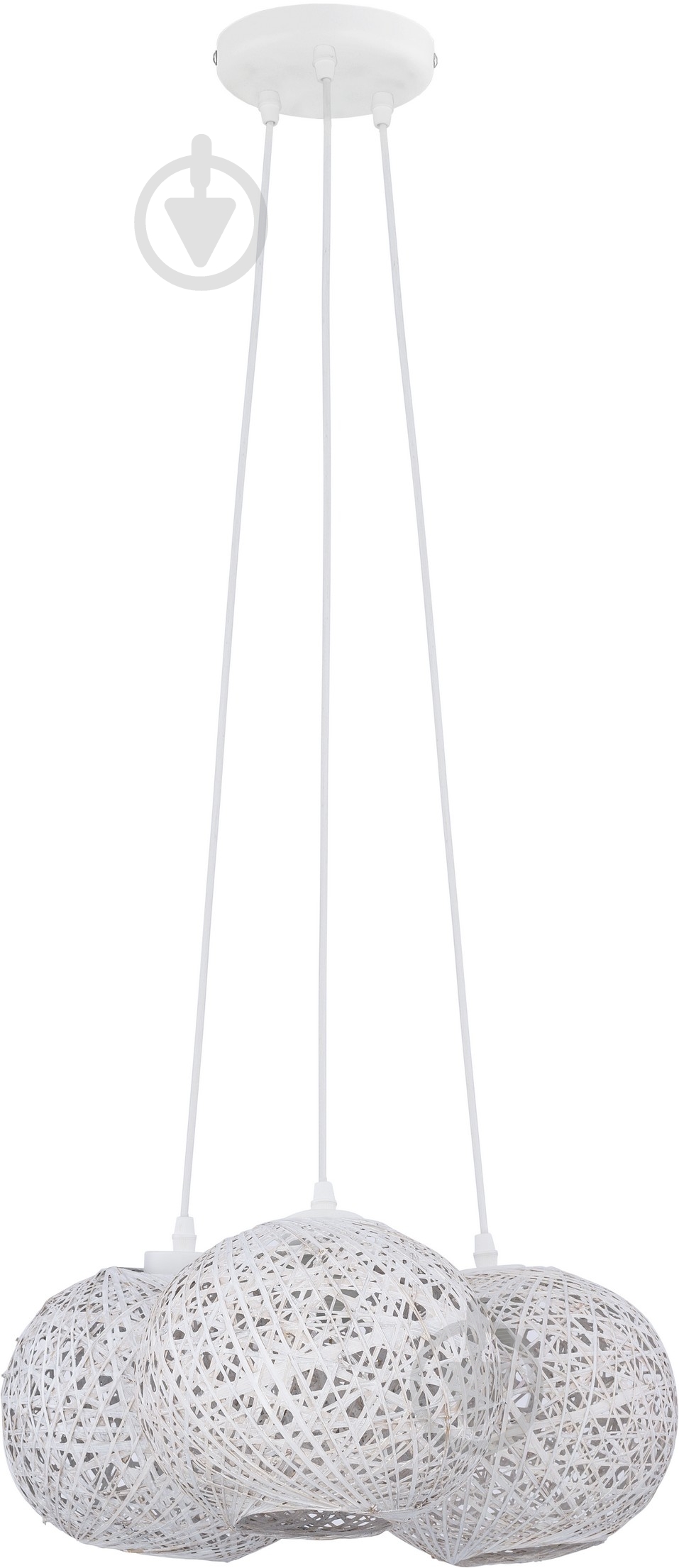 Люстра подвесная TK Lighting Backaz White 3x60 Вт E27 белый 1864 - фото 1