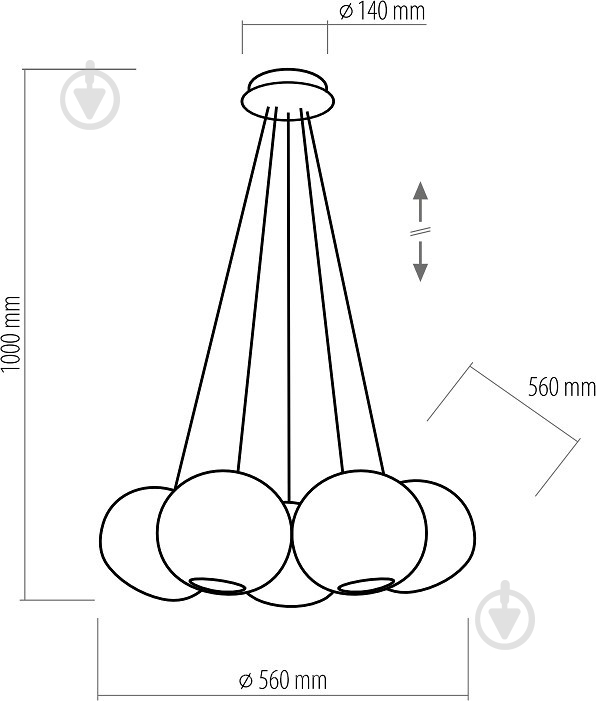 Люстра подвесная TK Lighting Backaz White 3x60 Вт E27 белый 1864 - фото 2