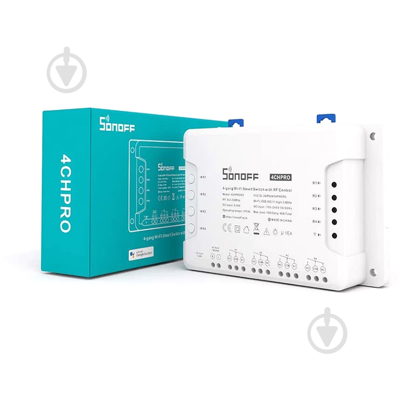 Розумне реле-перемикач 4-канальний перемикач Wi-Fi Sonoff з керуванням RF433MHz білий - фото 5 Розумне реле-перемикач 4-канальний перемикач Wi-Fi Sonoff з керуванням RF433MHz білий - фото 5