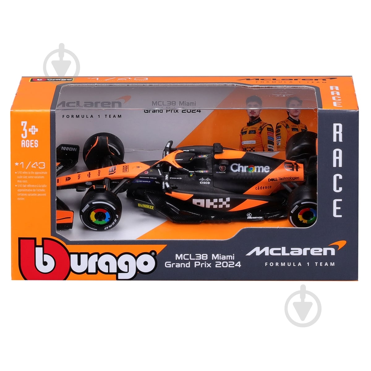 Автомодель Bburago 1:43 McLaren F1 MCL38 (2024) 18-38214 - фото 7