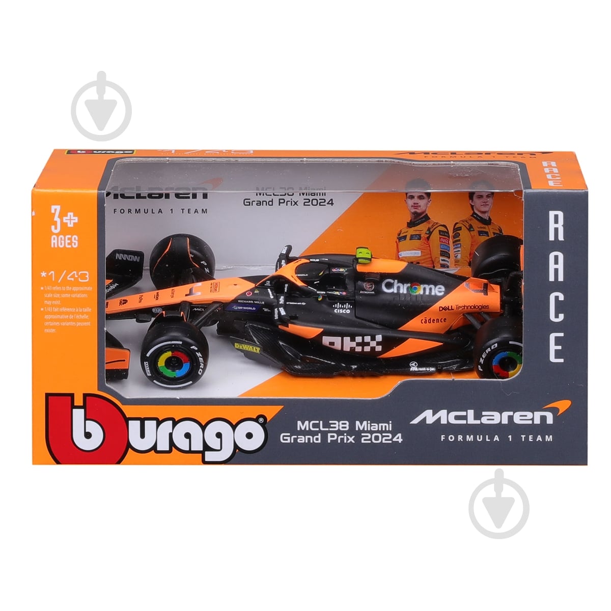 Автомодель Bburago 1:43 McLaren F1 MCL38 (2024) 18-38214 - фото 10