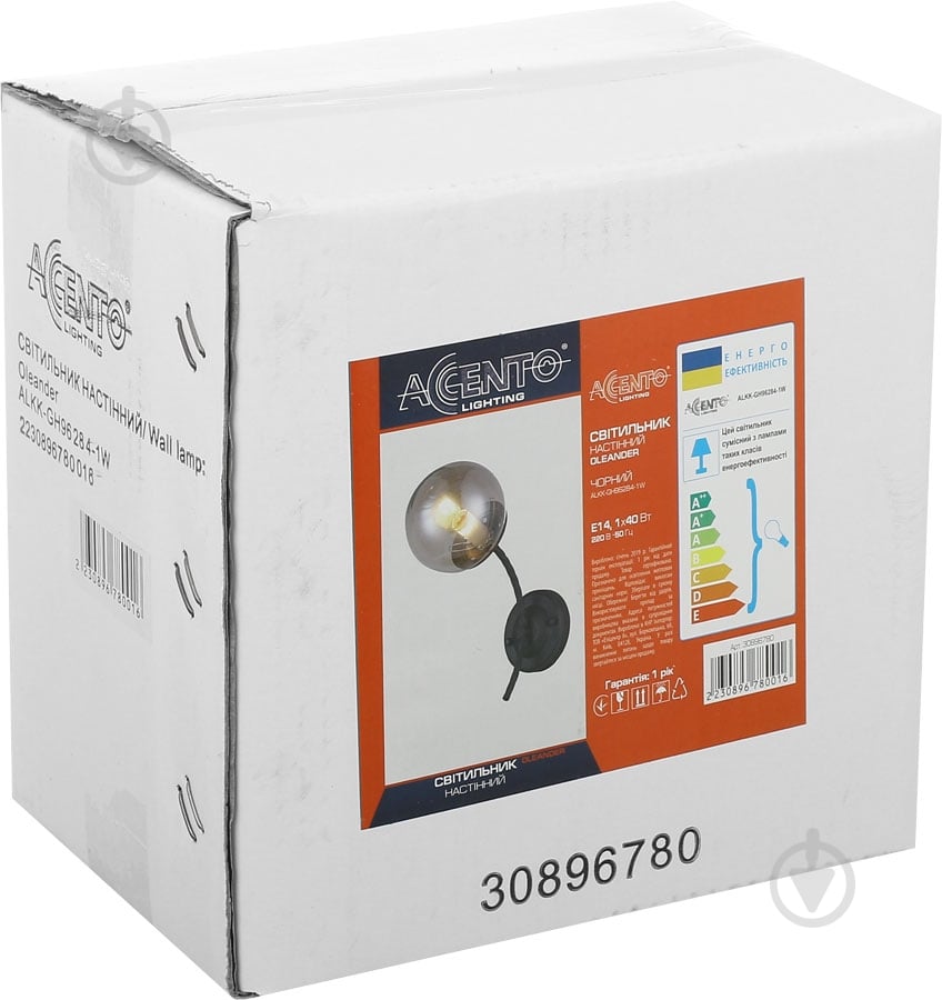 Бра Accento lighting ALKK-GH96284-1W 1x40 Вт E14 черный - фото 4
