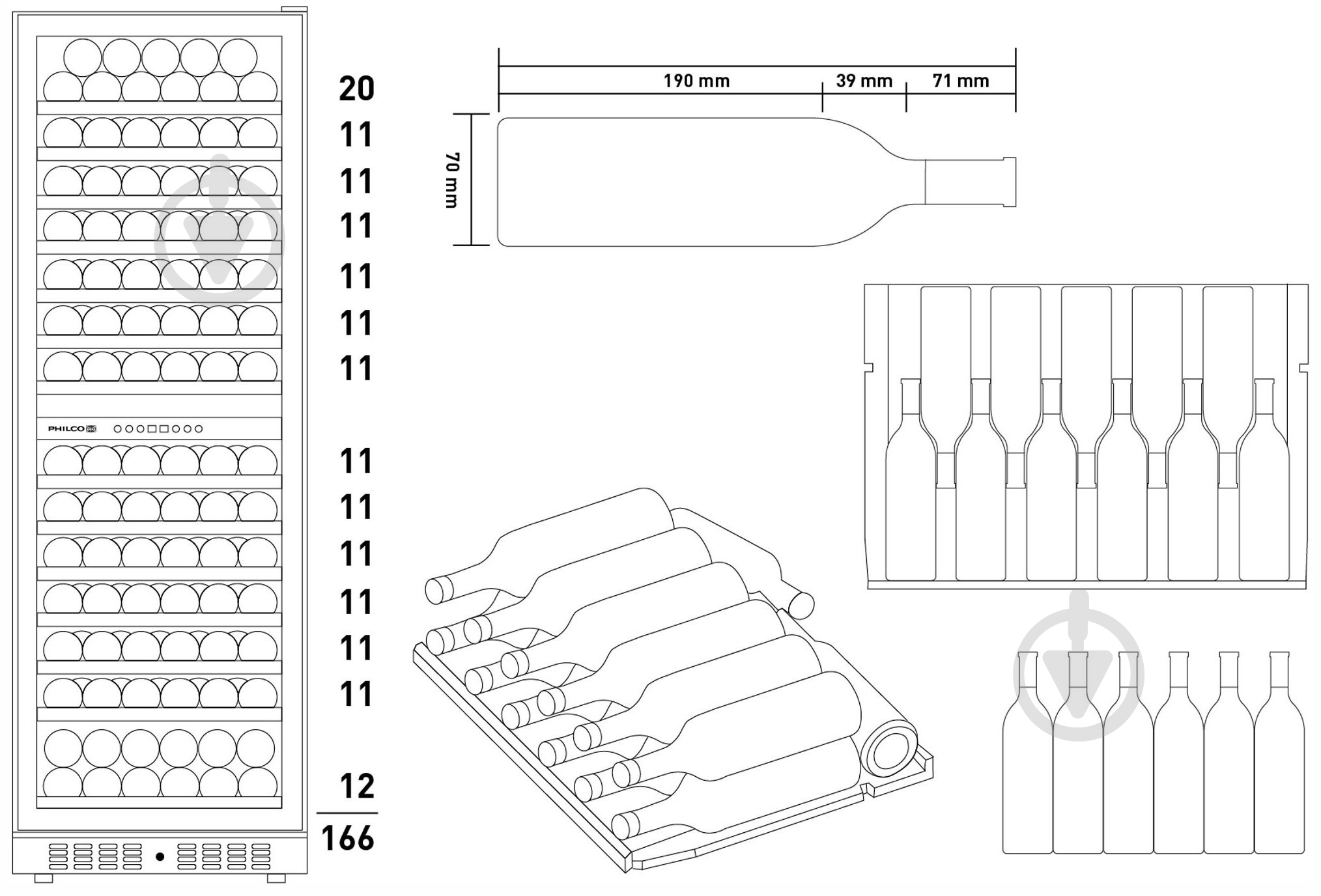 Винный шкаф Philco PW166GD - фото 5
