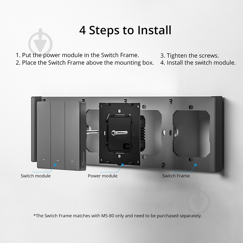 Умный выключатель канальный Sonoff M5-2C-80 черный - фото 5
