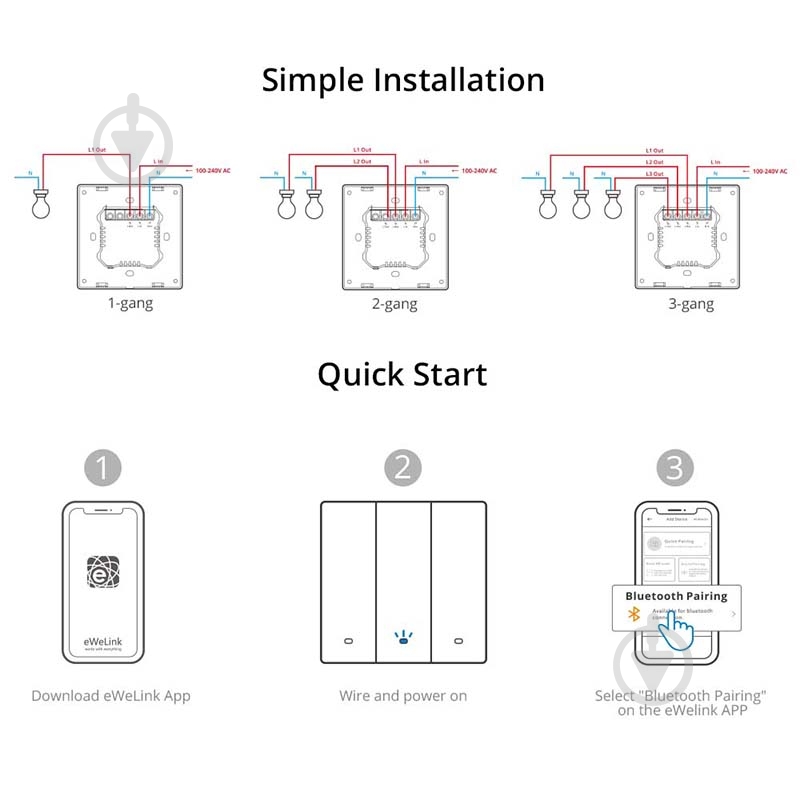 Умный выключатель канальный Sonoff M5-2C-80 черный - фото 7