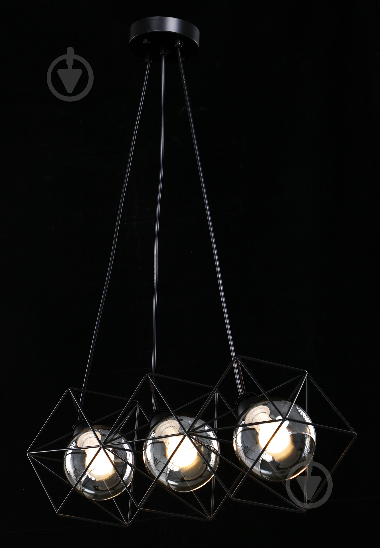 Подвес Accento lighting ALKK-GH10399-3P 3x40 Вт E14 черный - фото 2 Подвес Accento lighting ALKK-GH10399-3P 3x40 Вт E14 черный - фото 2
