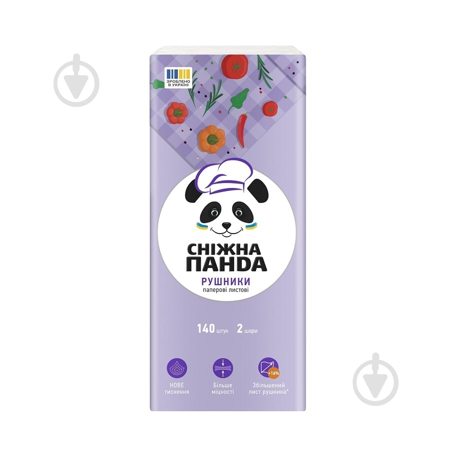 Бумажные полотенца Сніжна Панда двухслойная 140 шт. - фото 2