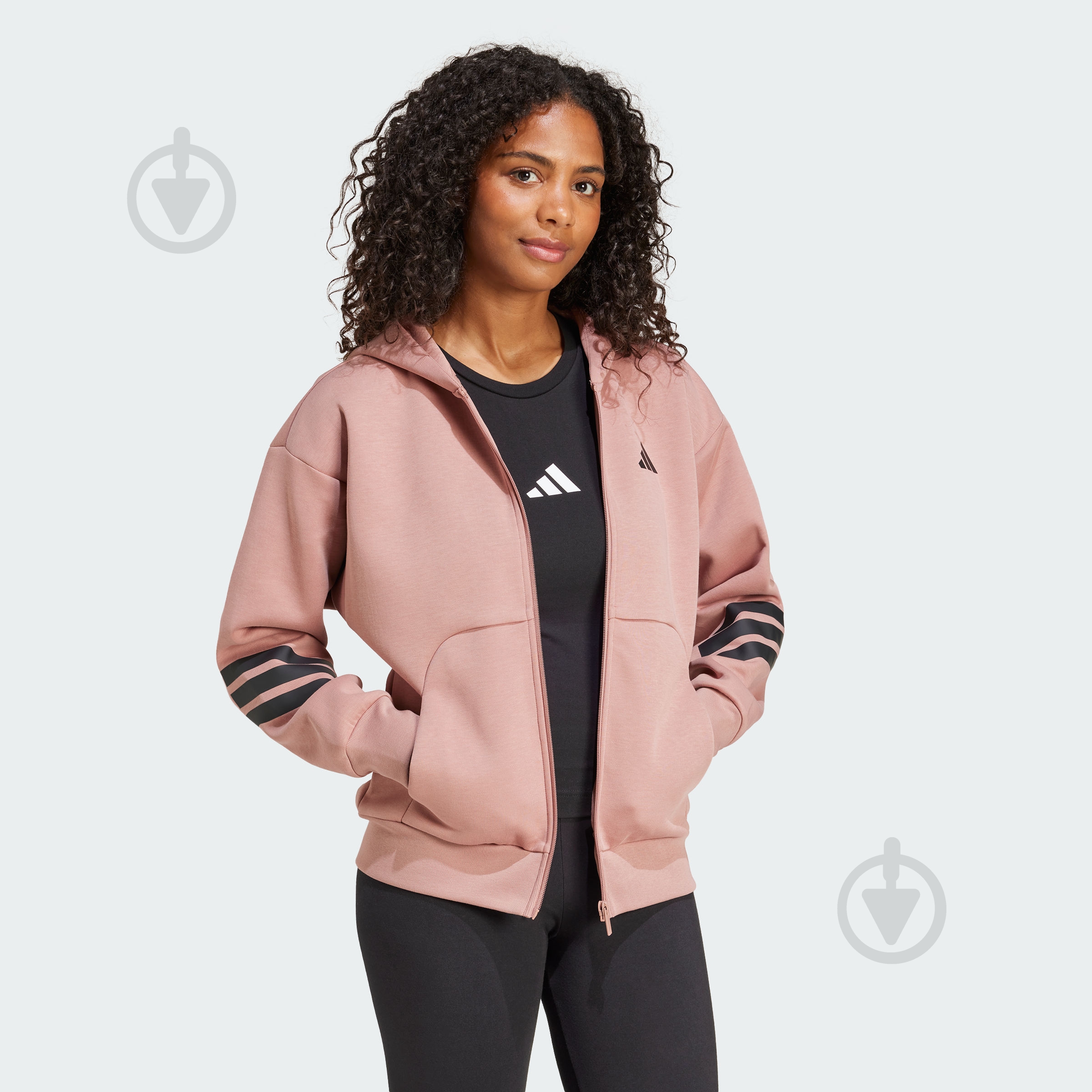 Джемпер Adidas W FI 3S FZ HD JE0177 р.XS коричневий - фото 5