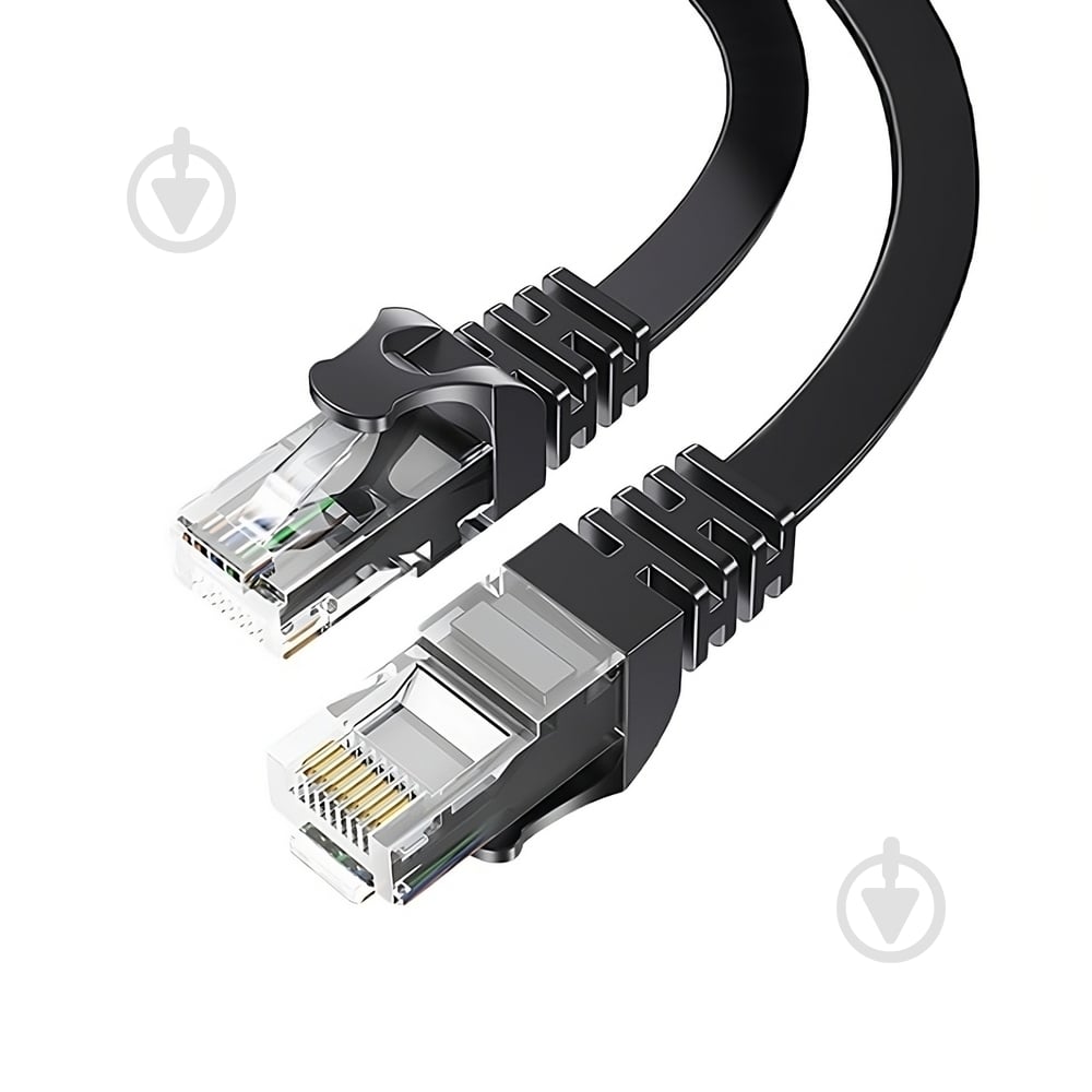 Патч-корд Essager TopSpeed Cable Ethernet Cat6 RJ45 Splitter Network Flat Cable 15 м черный - фото 2