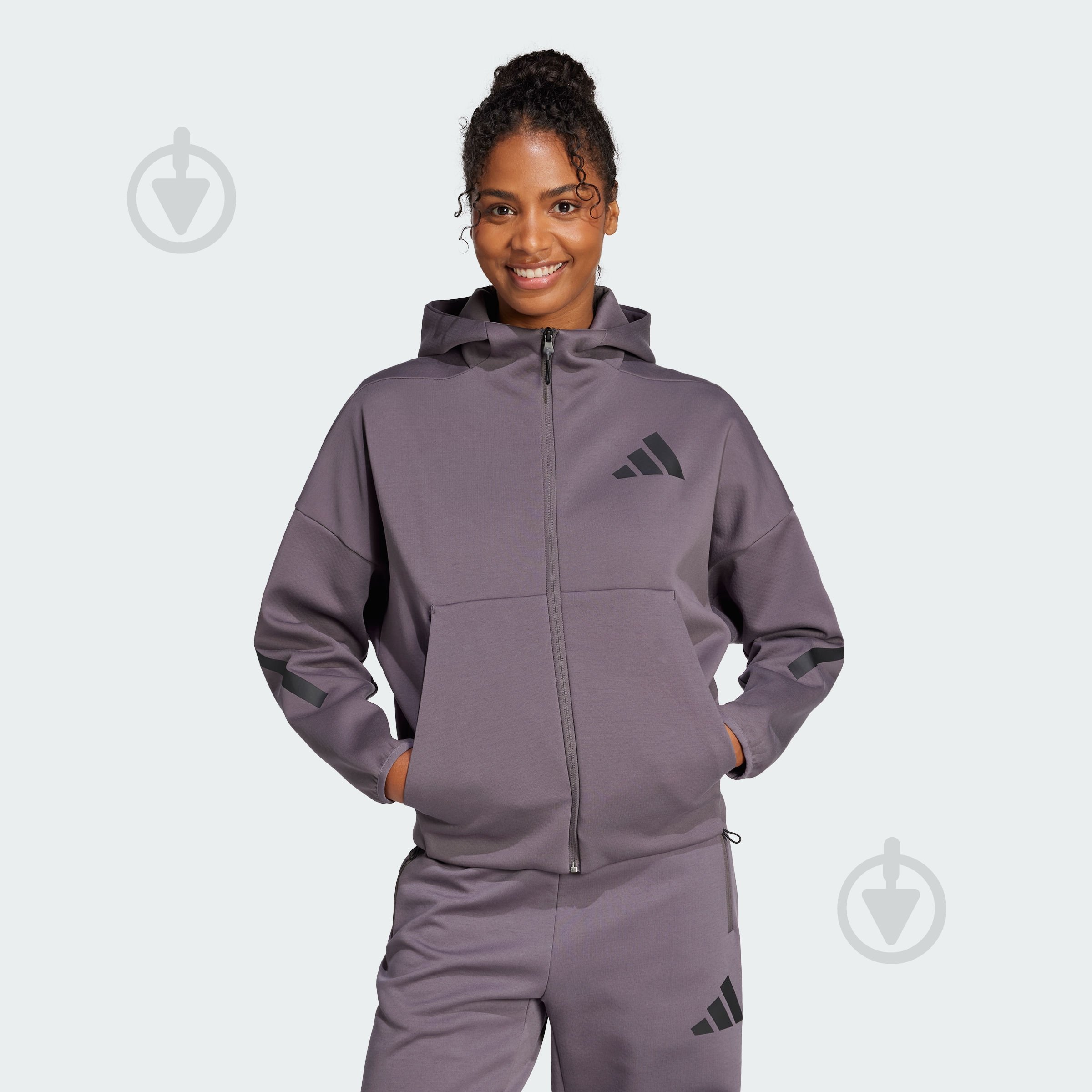 Джемпер Adidas W Z.N.E. FZ JD5985 р.XS сірий - фото 1