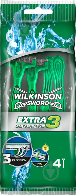 Станки одноразовые WILKINSON SWORD Extra3 Sensitive 4 шт. - фото 1