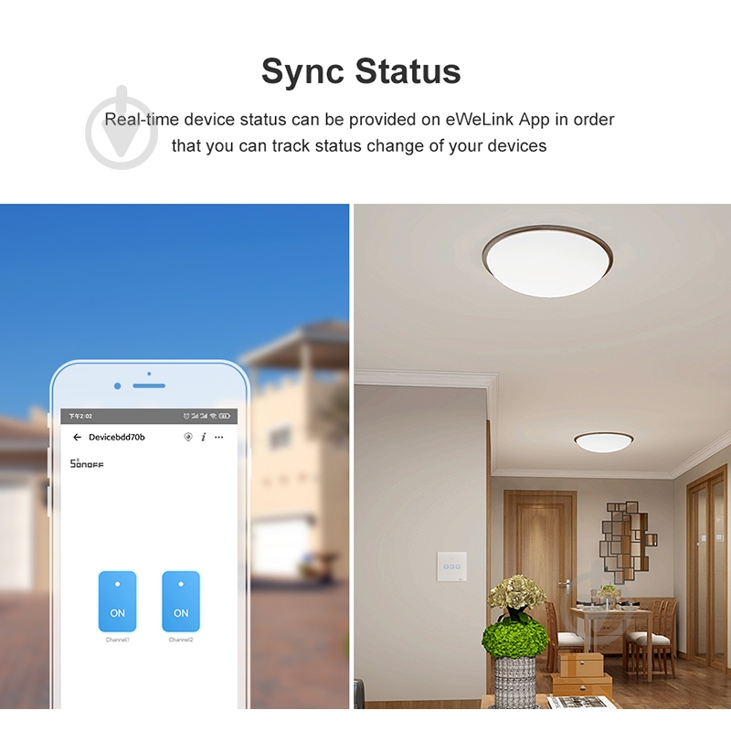 Умный выключатель Wi-Fi Sonoff T2EU3C-TX белый - фото 10 Умный выключатель Wi-Fi Sonoff T2EU3C-TX белый - фото 10