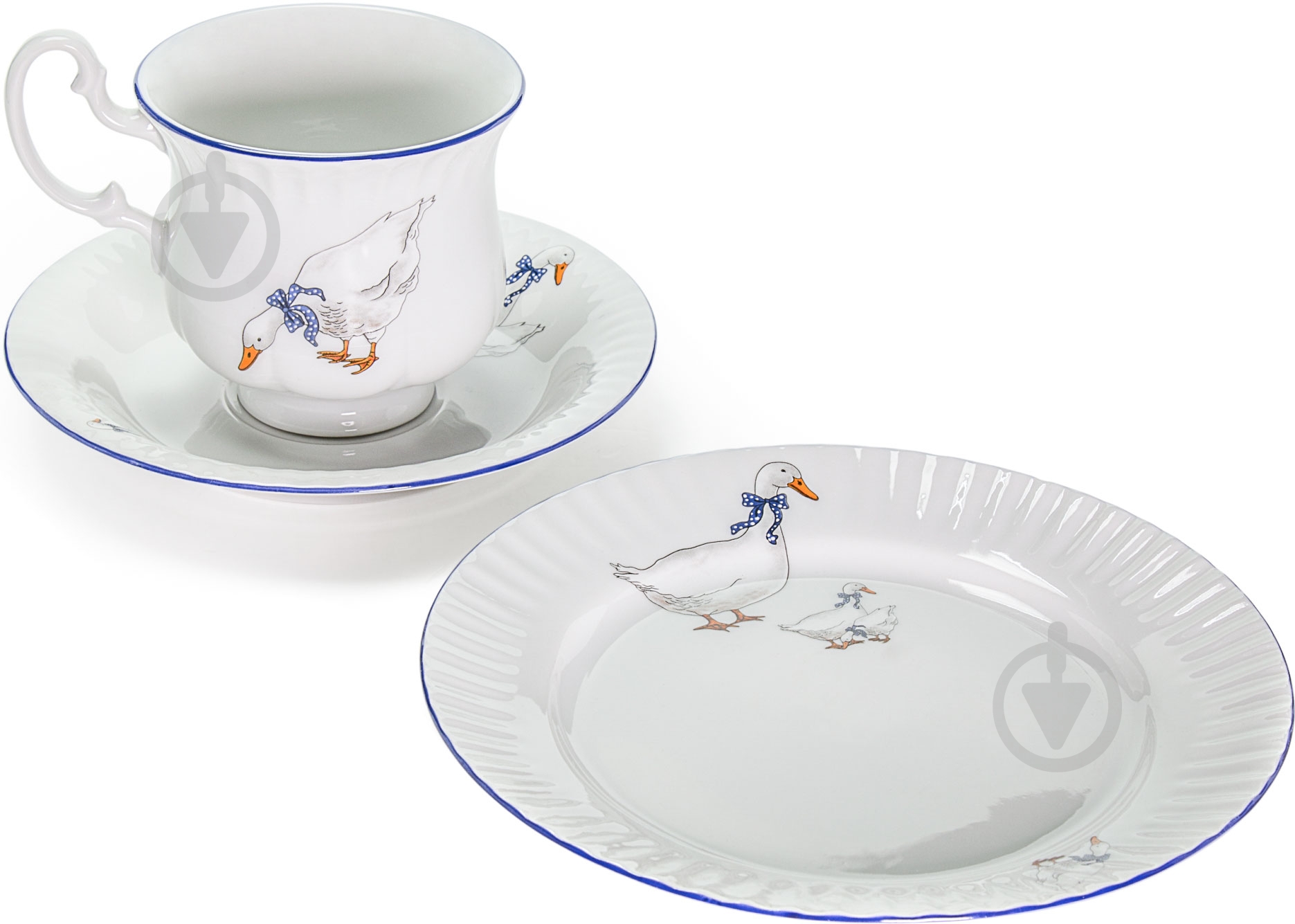 Чашка с блюдцами Leander Гуси 3 предмета - фото 2