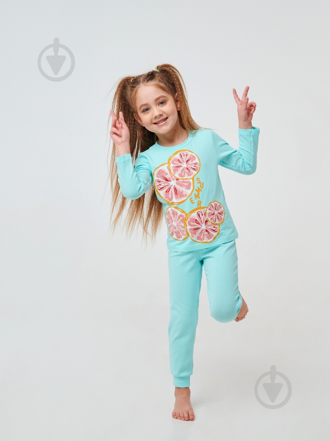 Пижама детская для девочек Smil р.98 синий - фото 2