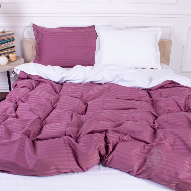 Комплект постельного белья Satin Stripe 30-0008+30-0001 Bethseda 2х143х210 см темно-розовый/белый MirSon - фото 1 Комплект постельного белья Satin Stripe 30-0008+30-0001 Bethseda 2х143х210 см темно-розовый/белый MirSon - фото 1