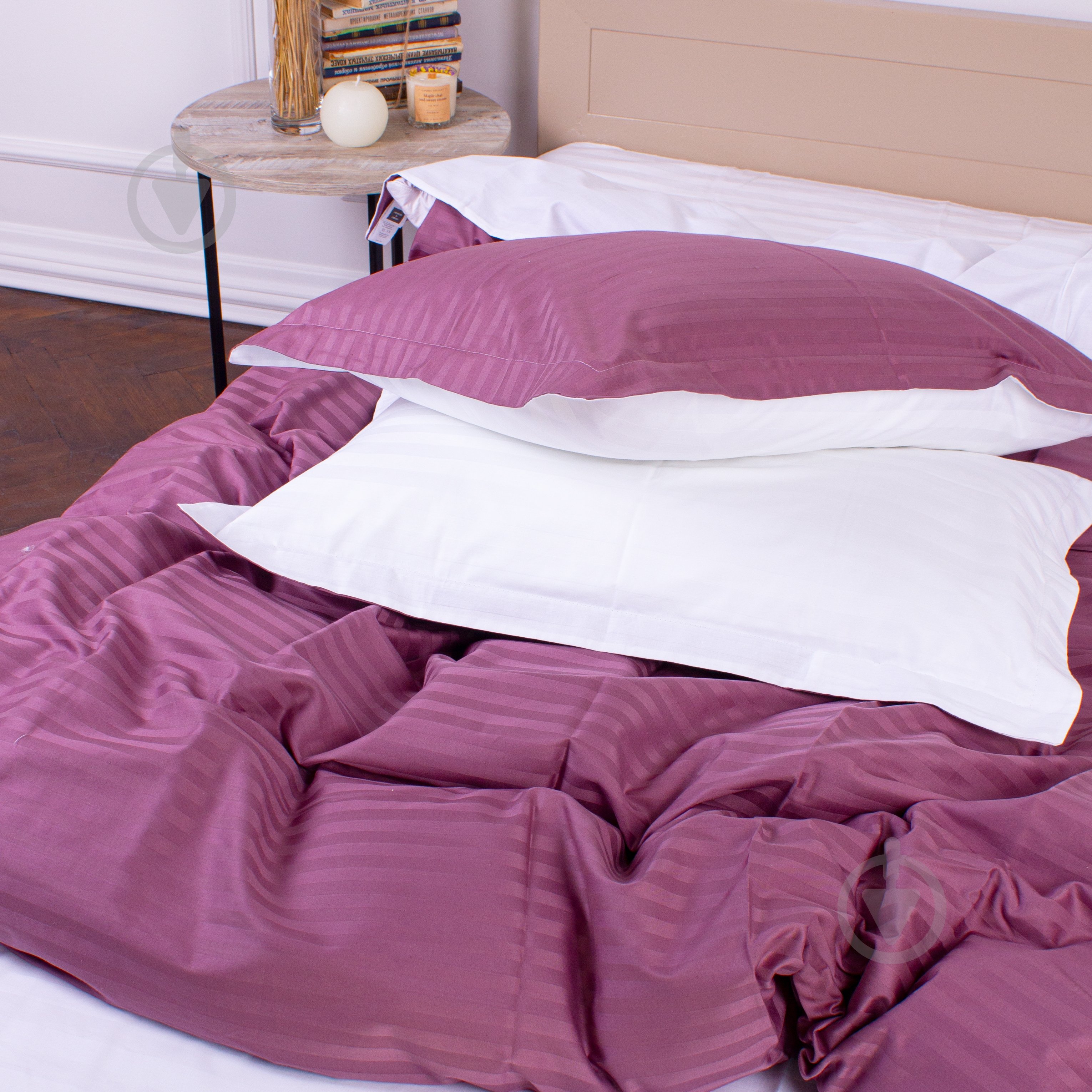 Комплект постельного белья Satin Stripe 30-0008+30-0001 Bethseda 2х143х210 см темно-розовый/белый MirSon - фото 5 Комплект постельного белья Satin Stripe 30-0008+30-0001 Bethseda 2х143х210 см темно-розовый/белый MirSon - фото 5