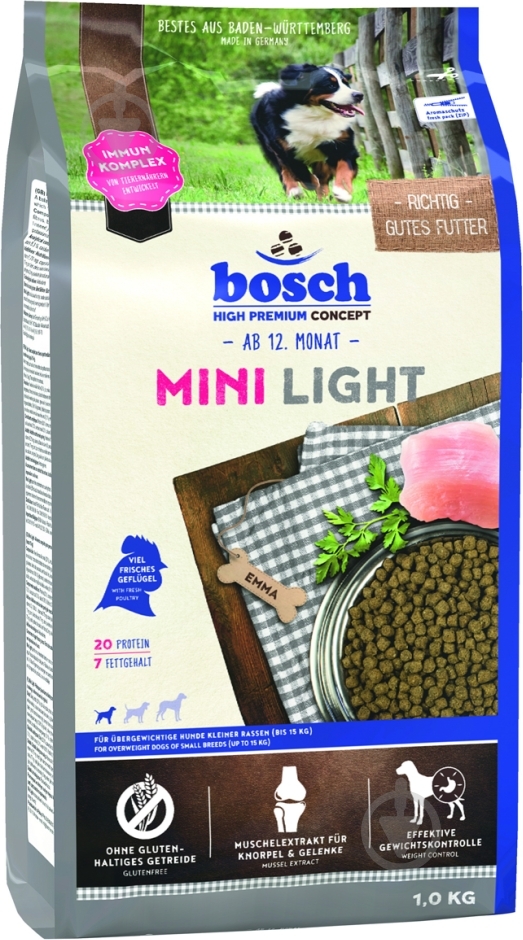 Корм сухой Bosch! для собак HPC Mini Light 1 кг - фото 1 Корм сухой Bosch! для собак HPC Mini Light 1 кг - фото 1