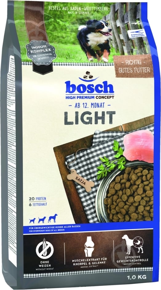 Корм сухой Bosch! для собак HPC Light 1 кг - фото 1 Корм сухой Bosch! для собак HPC Light 1 кг - фото 1