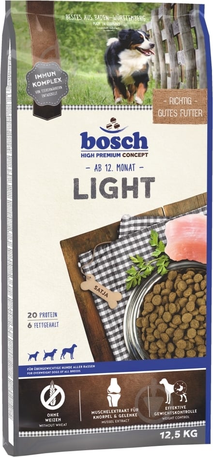 Корм сухий Bosch! для дорослих собак HPC Light 12,5 кг - фото 1