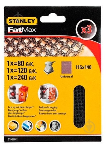 Сетка абразивная Stanley STA39082 115 х 140 мм - фото 1 Сетка абразивная Stanley STA39082 115 х 140 мм - фото 1
