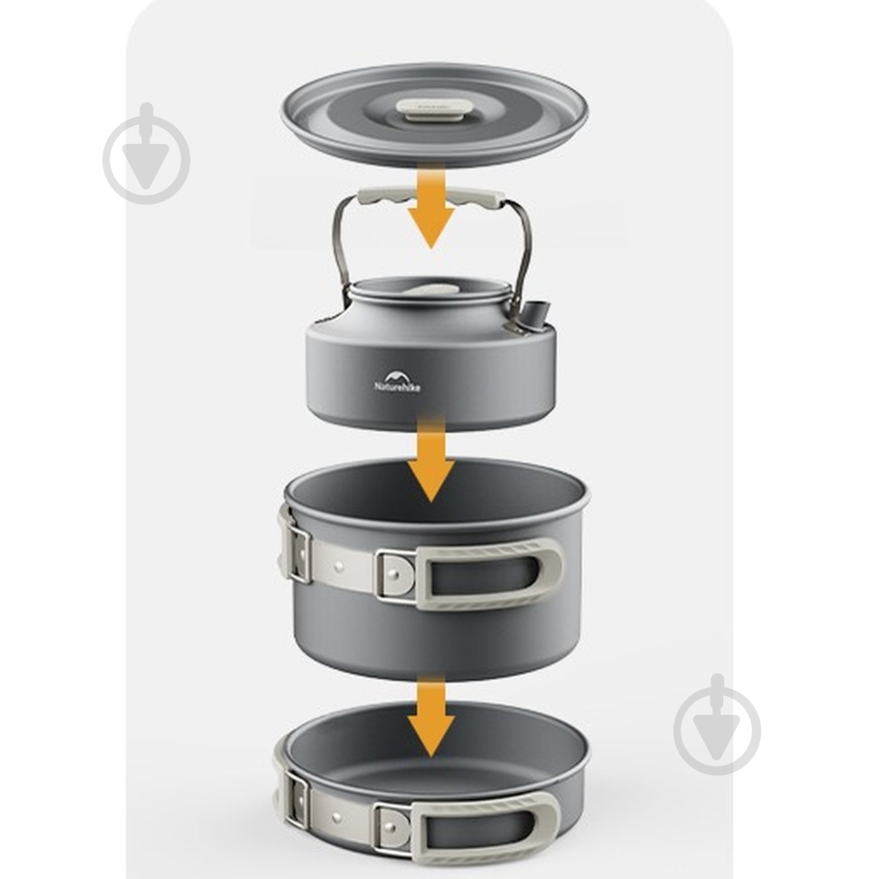 Каструля Naturehike 1,7 л CNK2450CF010, алюміній - фото 4 Каструля Naturehike 1,7 л CNK2450CF010, алюміній - фото 4