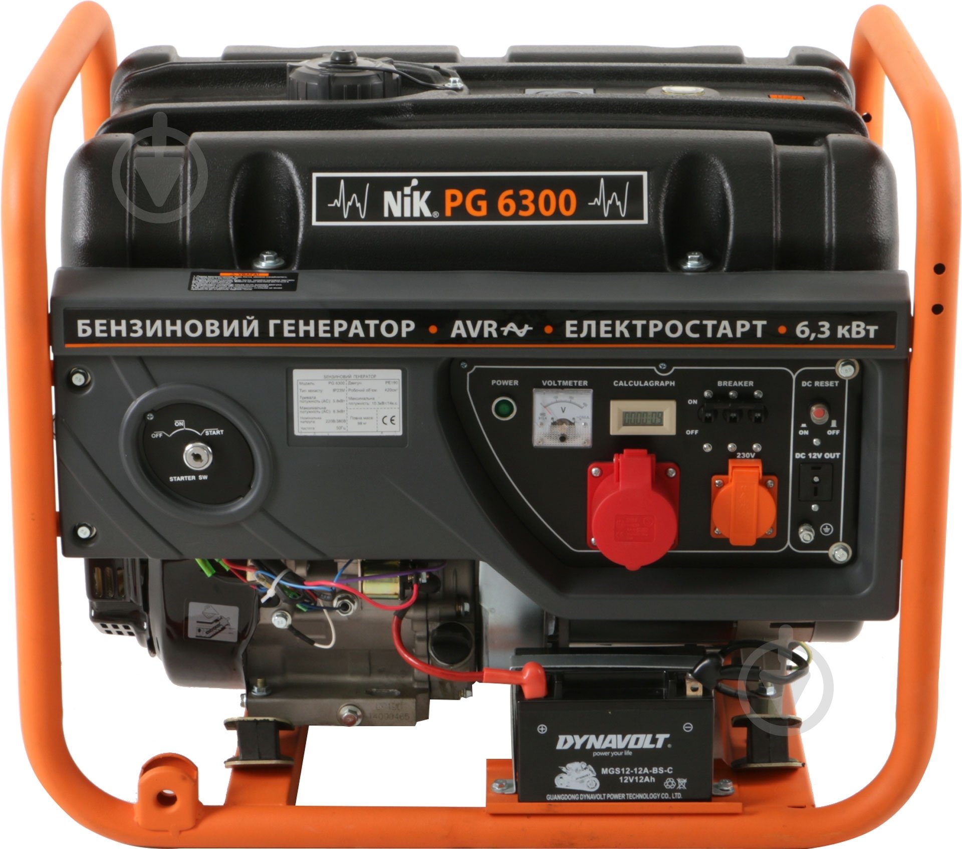 Генератор бензиновий NIK 5,5 кВт / 6,3 кВт 380 В PG 6300 - фото 3
