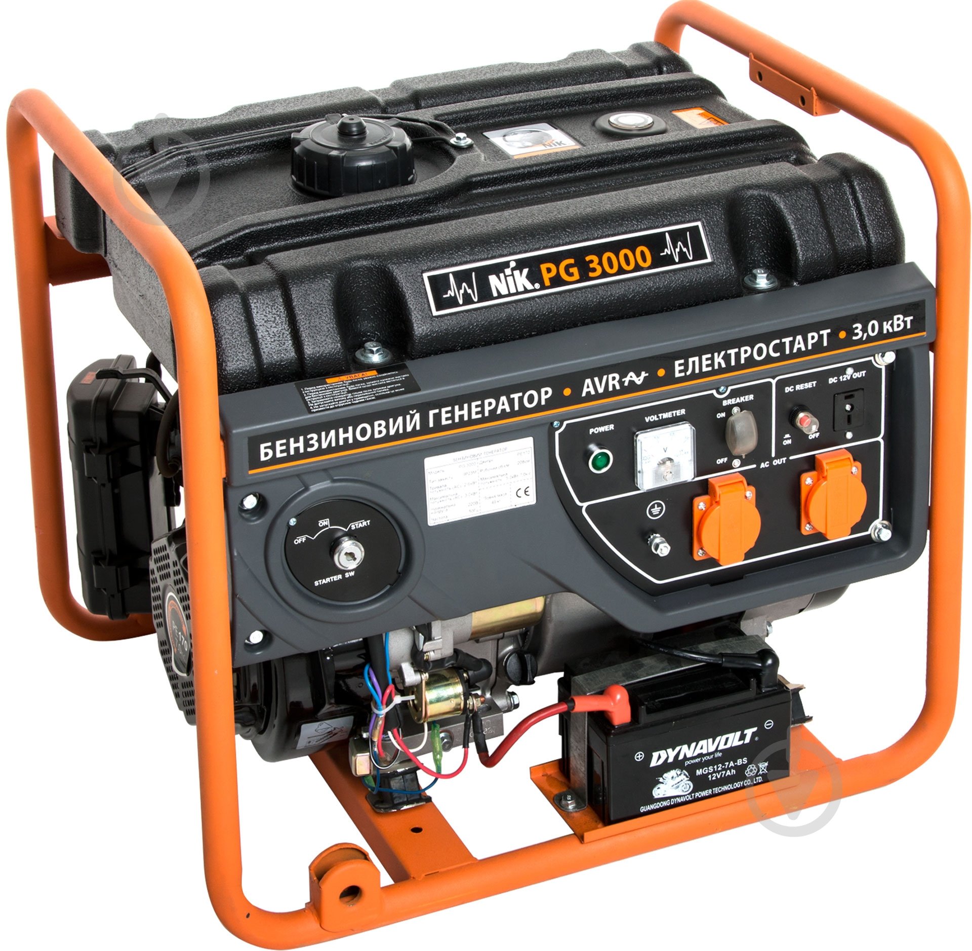 Генератор бензиновый NIK 2,6 кВт / 3 кВт 220 В PG 3000 - фото 2 Генератор бензиновый NIK 2,6 кВт / 3 кВт 220 В PG 3000 - фото 2