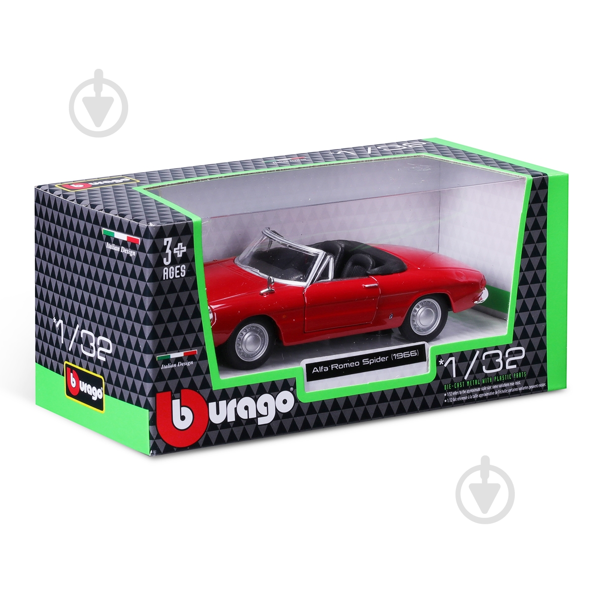 Машинка Bburago 1:32 Автомодель – Alfa Romeo Spider 1966 18-43047 - фото 1