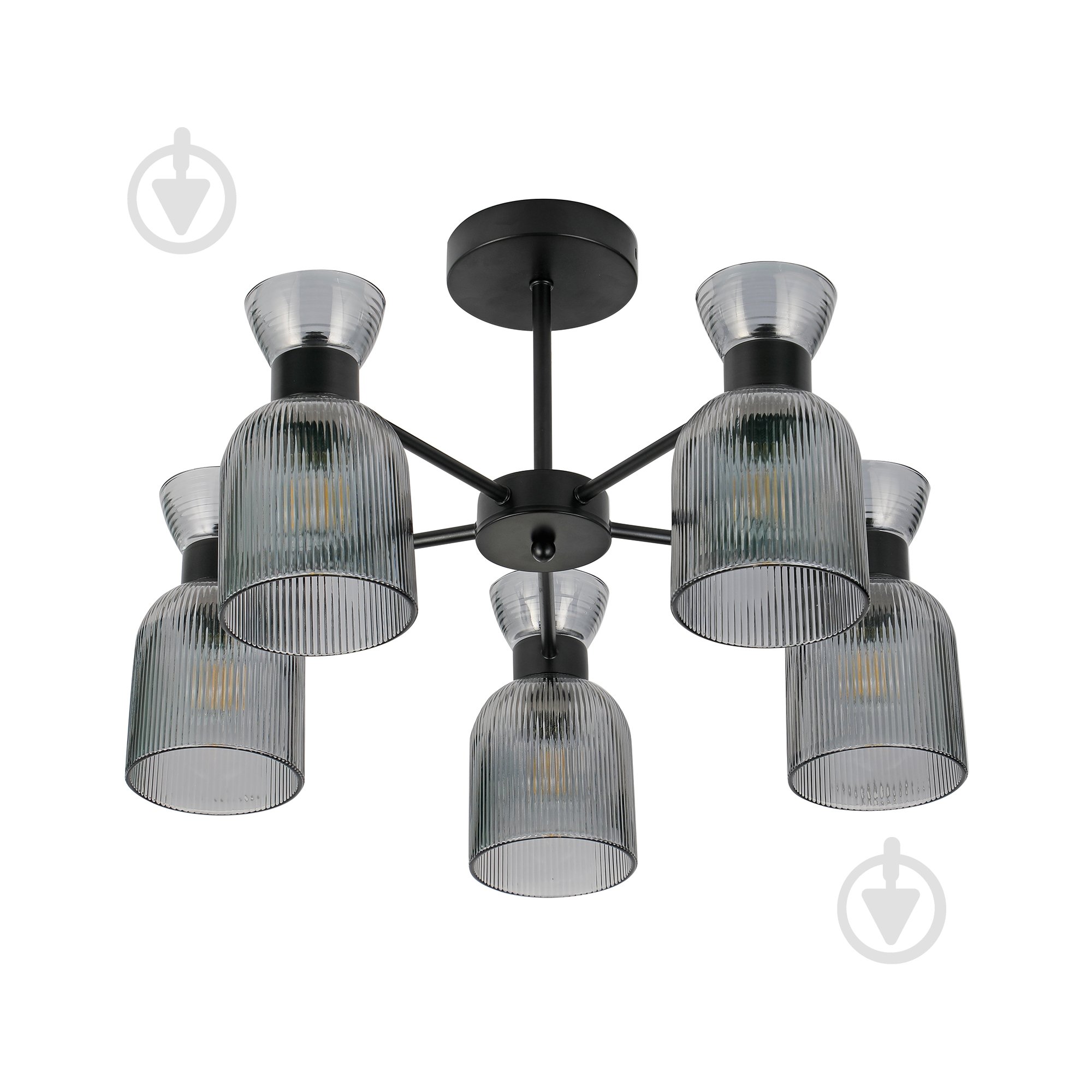 Люстра Miorro Viola 30х330 мм метал/скло 5x40 Вт E14 чорний 51-311-119 - фото 2